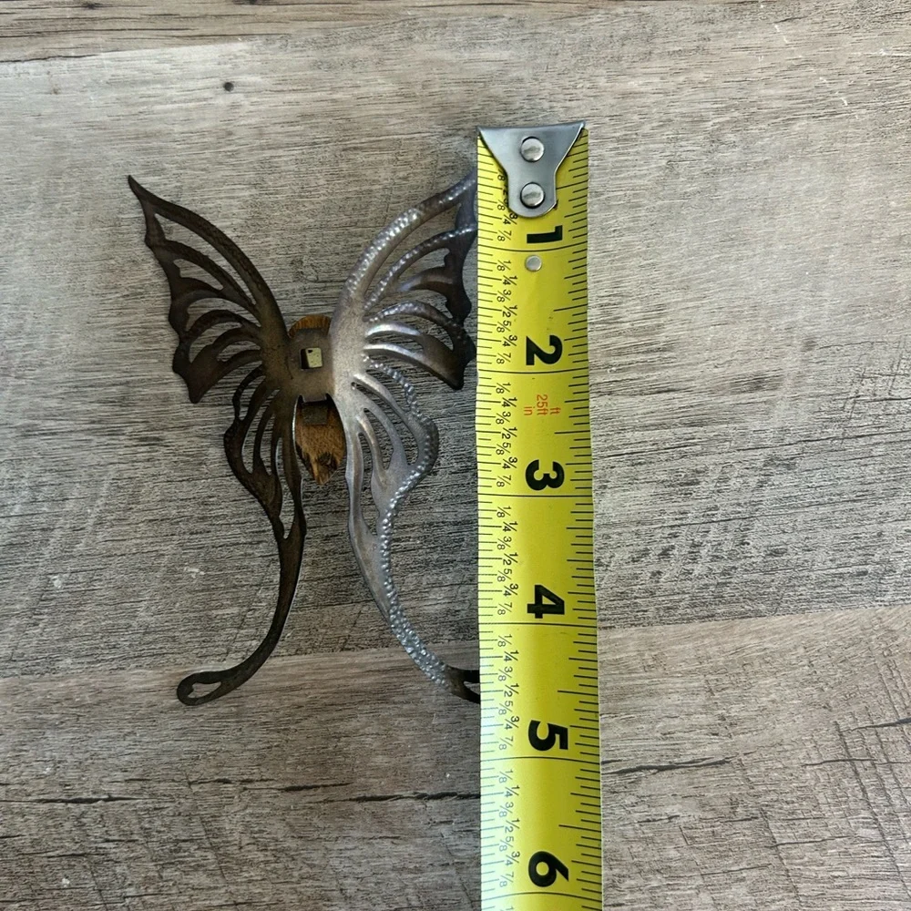VINTAGE HOMCO BUTTERFLY BRASS WOOD WALL‎ PLAQUES HANGINGS HOME INTERIOR